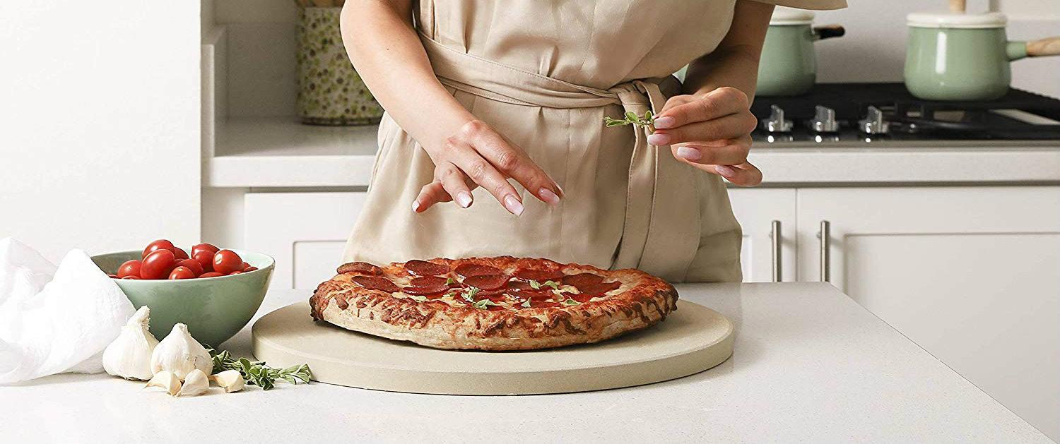 Imperdibile pietra refrattaria con supporto manica inox piatto pizza da forno 